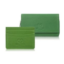 Zestaw prezentowy dla niej portfel damski skórzany T-138 i etui na karty T-151 Paolo Peruzzi ZUP-145-GR. Brązowe portfele damskie bez wzorów, ze skóry. Za 129.00 zł.