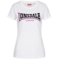 Koszulka damska Lonsdale Achnavast. Białe koszulki sportowe damskie Lonsdale, bez wzorów, bez kołnierzyka, bez ramiączek. Za 119.00 zł.