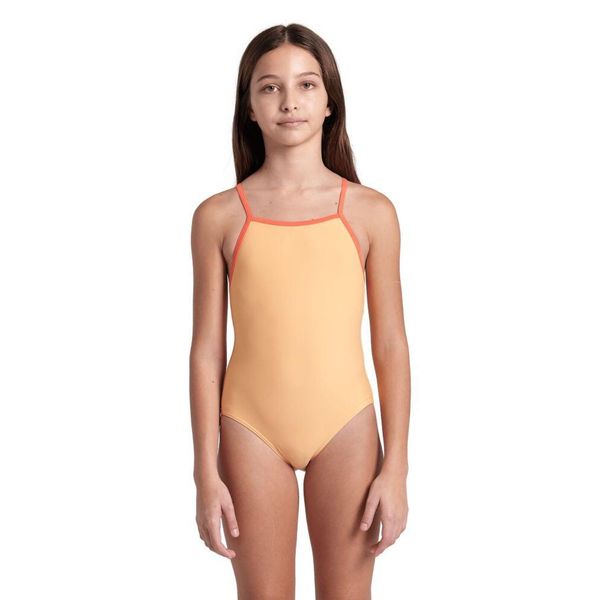 Strój kąpielowy dziewczęcy jednoczęściowy na basen Arena Essentials. Brązowe stroje kąpielowe dla dziewczynek Arena, bez wzorów. Za 89.99 zł.