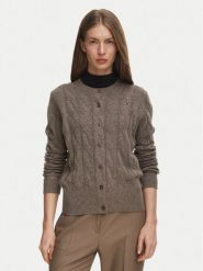Tommy Hilfiger Kardigan Soft WW0WW52191 Beżowy ciemny Regular Fit. Brązowe kardigany damskie Tommy Hilfiger, xl, bez wzorów, z wełny. Za 649.99 zł.