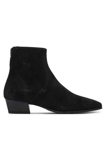 Gant Botki 33543444 Czarny. Czarne botki damskie GANT, ze skóry, bez obcasa, na słupku, bez zapięcia. Za 899.99 zł.