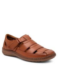 Go Soft Sandały 3481 Brązowy. Brązowe sandały męskie GO SOFT, ze skóry, bez zapięcia. Za 167.99 zł.