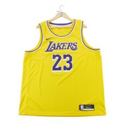 Second life - Koszulka męska NBA Nike Los Angeles Lakers - Jak nowy. Żółte koszulki sportowe męskie Nike, l, bez wzorów, z materiału, bez kołnierzyka, bez ramiączek, do koszykówki. Za 255.56 zł.