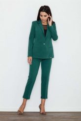 Zielone Spodnie 7/8 w Kant z Mankietem. Zielone spodnie materiałowe damskie Figl, m, bez wzorów, z materiału. Za 199.00 zł.