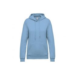 Bluza damska z kapturem Kariban. Niebieskie bluzy damskie KARIBAN, m, bez wzorów, z bawełny, z kapturem. Za 175.50 zł.