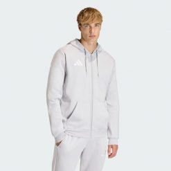 Bluza z kapturem i suwakiem na całej długości Entrada26. Białe bluzy męskie Adidas, m, bez wzorów, z polaru, z kapturem. Za 146.99 zł.