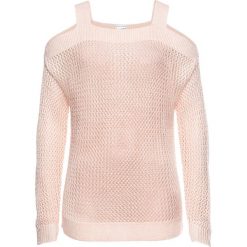 Sweter ażurowy z wycięciami bonprix dymny różowy. Swetry damskie bonprix. Za 37.99 zł.