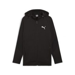 Męska rozpinana bluza z kapturem EVOSTRIPE PUMA Black. Czarne bluzy męskie Puma, l, bez wzorów, z kapturem. Za 209.99 zł.