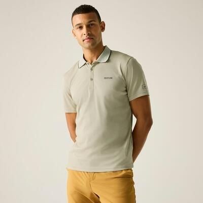 Męska koszulka polo Maverik V Quick Drying. Niebieskie koszulki polo męskie Regatta, l, bez wzorów, z poliesteru, bez kołnierzyka, bez ramiączek. Za 89.99 zł.