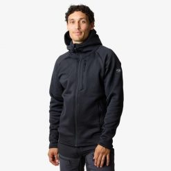 Bluza polarowa turystyka męska Swedemount Lofoten Tech Stretch Hood. Czarne bluzy męskie SWEDEMOUNT, na zimę, m, bez wzorów, z polaru, bez kaptura. Za 260.00 zł.