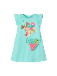 Mayoral Sukienka codzienna 3940 Zielony Regular Fit. Zielone sukienki dla dziewczynek Mayoral, bez wzorów, z bawełny, bez ramiączek. Za 129.99 zł.