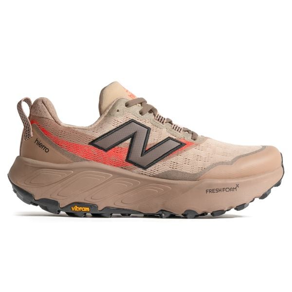 Buty męskie New Balance Fresh Foam X Hierro v9 MTHIERV9 – beżowe. Brązowe buty sportowe męskie New Balance, z materiału, bez zapięcia, do biegania. Za 749.99 zł.