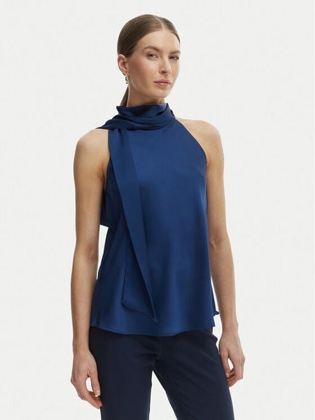 Rinascimento Bluzka CFC0127770003 Niebieski Regular Fit. Niebieskie bluzki damskie Rinascimento, xl, bez wzorów, z syntetyku, bez kołnierzyka, bez ramiączek. Za 202.99 zł.