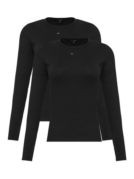 Tommy Hilfiger Komplet bluzek Essential DW0DW17716 Czarny Slim Fit. Czarne bluzki damskie Tommy Hilfiger, s, bez wzorów, bez kołnierzyka, bez ramiączek. Za 309.99 zł.