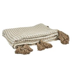 Koc/ pled honeycomb beżowy120x150cm. Brązowe kocyki dla dzieci Intesi, z materiału. W wyprzedaży za 70.90 zł.