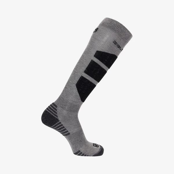 Skarpety narciarskie dla dorosłych Salomon Comfort. Szare skarpety damskie Salomon, bez wzorów. Za 65.00 zł.