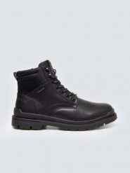 Trapery męskie ze skóry naturalnej czarne SS174123 906. Czarne śniegowce i trapery męskie Big Star, na zimę, z materiału, eleganckie, bez zapięcia. Za 349.99 zł.