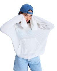 Bluza z kapturem dla Kobiety OCEAN DRIVE Biały. Białe bluzy damskie Roxy, l, bez wzorów, z dzianiny, z kapturem. Za 153.99 zł.