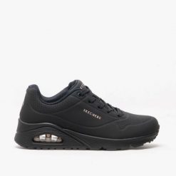 Buty damskie SKECHERS Uno Stand On Air. Czarne obuwie sportowe damskie Skechers, bez wzorów, ze skóry, trekkingowe, Skechers Sport. Za 339.00 zł.