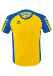 Koszulka Erima Six Wings. Niebieskie koszulki sportowe męskie Erima, l, bez wzorów, z materiału, bez kołnierzyka, bez ramiączek, do piłki nożnej. Za 125.00 zł.
