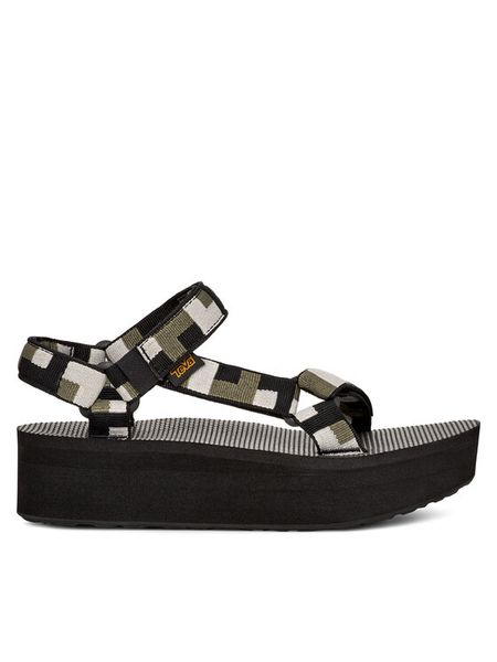 Teva Sandały Flatform Universal 1008844 Czarny. Czarne sandały damskie Teva, bez wzorów, z materiału, bez obcasa, na koturnie, bez zapięcia. Za 314.99 zł.