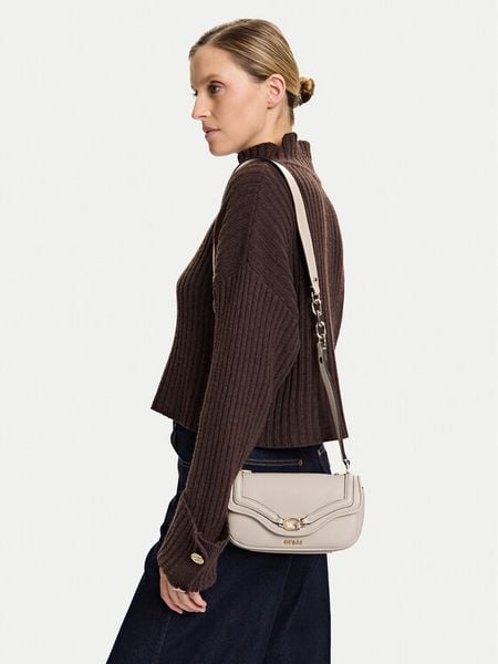 Guess Torebka Dea Mini HWBG79 93790 Écru. Białe listonoszki damskie Guess, z aplikacjami, ze skóry, bez dodatków. Za 309.99 zł.