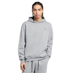 Bluza sportowa męska Nike JORDAN BROOKLYN FLEECE PULLOVER HOODY. Szare bluzy męskie Nike, m, bez wzorów, z bawełny, bez kaptura. Za 317.00 zł.