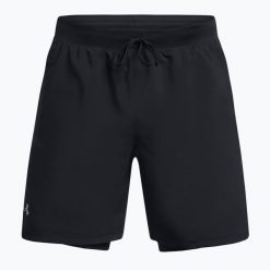 Spodenki do biegania męskie Under Armour Launch 7" 2IN1. Czarne krótkie spodenki sportowe męskie Under Armour, m, bez wzorów, do biegania. Za 239.99 zł.
