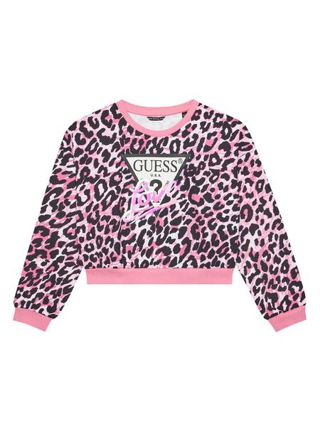 Guess Bluza J5YQ03 KA6R4 Różowy Oversize. Czerwone bluzy dla dziewczynek Guess, z aplikacjami, z bawełny, bez ramiączek, bez kaptura. Za 129.99 zł.
