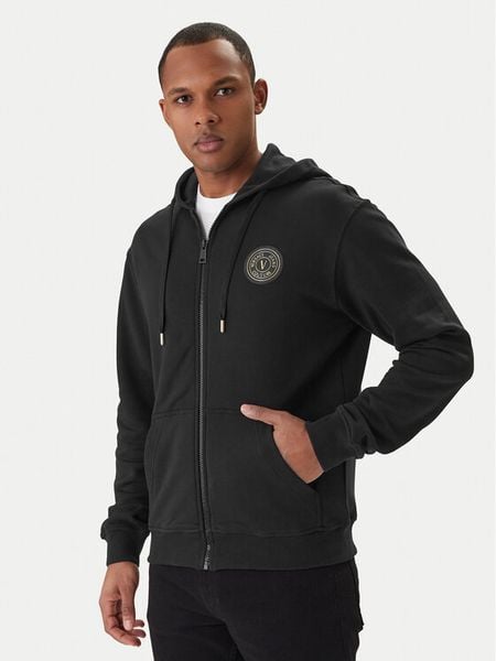 Versace Jeans Couture Bluza 80GAIT03 CF01T Czarny Regular Fit. Czarne bluzy męskie Versace Jeans Couture, m, bez wzorów, z bawełny, bez kaptura. Za 799.99 zł.