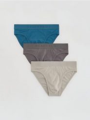 Bawełniane slipy 3 pack - niebieski. Niebieskie slipki męskie Reserved, l, bez wzorów, z bawełny. Za 69.99 zł.