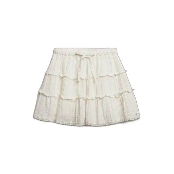Mini spódnica z etaminy dla kobiet Superdry. Białe spódnice damskie Superdry., na lato, m, bez wzorów, z koronki, klasyczne, mini, proste. Za 215.65 zł.
