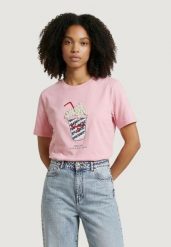 Koszulka crop top Kobieta ONLY Onlburst Life S/S Popcorn Top Box Jrs. Czerwone t-shirty damskie Only, m, bez wzorów, z bawełny, bez kołnierzyka. Za 139.65 zł.