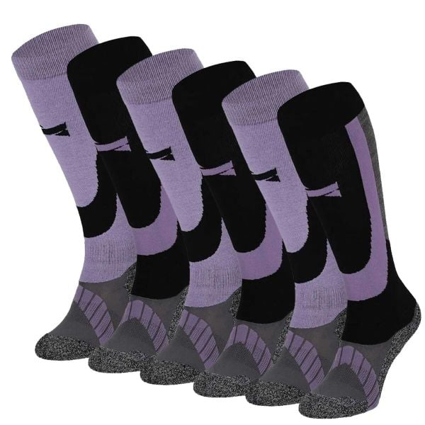Skarpety narciarskie Xtreme, 6 par. Fioletowe skarpety damskie XTREME SOCKSWEAR, bez wzorów, z materiału. Za 255.84 zł.