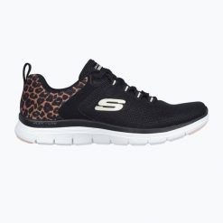 Buty damskie SKECHERS Flex Appeal 4.0 Wild Balladleopard. Czarne obuwie sportowe damskie Skechers, bez wzorów, trekkingowe, Skechers Sport. Za 249.99 zł.