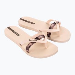 Japonki damskie Ipanema Kirei Chic. Brązowe klapki damskie Ipanema, bez wzorów, bez obcasa. Za 74.25 zł.
