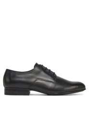 Calvin Klein Półbuty Almond Derby HM0HM01705 Czarny. Czarne eleganckie półbuty Calvin Klein, ze skóry, wizytowe, bez zapięcia. Za 449.99 zł.