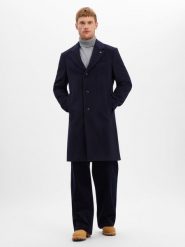 Finshley & Harding London płaszcz wełniany Mężczyźni Wełna (100%) niebieski, 48. Niebieskie płaszcze męskie Finshley & Harding London, m, bez wzorów, z wełny, biznesowe, bez kaptura. Za 899.95 zł.