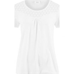 Shirt z krótkim rękawem i koronkową wstawką bonprix biały. Bluzki damskie marki bonprix. Za 44.99 zł.
