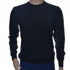 Sweter męski z bawełny elegancki bawełniany czarny 100% bawełna M. Czarne bluzy męskie Giovane Ricco, m, bez wzorów, z bawełny, bez kaptura. Za 99.00 zł.
