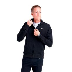 Bluza z bawełna z zamek błyskawiczny na czas wolny. Czarne bluzy męskie LEONE 1947 APPAREL, bez wzorów, z bawełny, bez kaptura. W wyprzedaży za 181.87 zł.