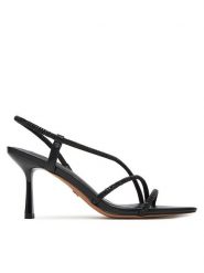 Nine West Sandały R25SS019000 Czarny. Czarne sandały damskie Nine West, bez wzorów, z materiału, bez obcasa, na szpilce, bez zapięcia. Za 229.99 zł.