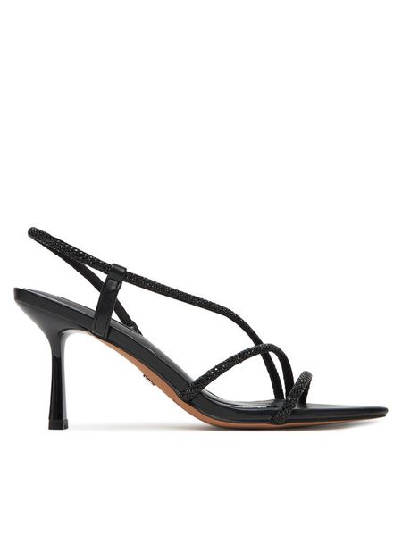 Nine West Sandały R25SS019000 Czarny. Czarne sandały damskie Nine West, bez wzorów, z materiału, bez obcasa, na szpilce, bez zapięcia. Za 229.99 zł.