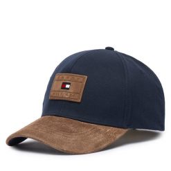 Czapka z daszkiem Tommy Hilfiger. Niebieskie czapki i kapelusze damskie Tommy Hilfiger, bez wzorów. Za 289.99 zł.