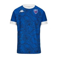 Koszulka domowa FC Grenoble Rugby 2024/25. Białe koszulki sportowe męskie Kappa, bez wzorów, bez kołnierzyka, bez ramiączek. Za 307.50 zł.
