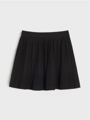 Plisowana spódnica mini - czarny. Czarne spódnice damskie Sinsay, l, bez wzorów, mini. Za 49.99 zł.