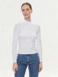 Calvin Klein Golf K20K206067 Biały Slim Fit. Białe bluzki damskie Calvin Klein, m, bez wzorów, z bawełny, bez kołnierzyka, bez ramiączek. Za 209.99 zł.
