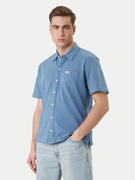 Guess Jeans Koszula M6GP02 KE731 Niebieski Regular Fit. Niebieskie koszule męskie Guess Jeans, l, z aplikacjami, z jeansu, bez kołnierzyka, bez ramiączek. Za 259.99 zł.