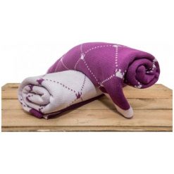 Cuddlyzoo Bawełniany Koc Cuddlyzoo, Fioletowy. Fioletowe kocyki dla dzieci Cuddlyzoo, z bawełny. Za 130.00 zł.