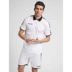 Koszulka HUMMEL AUTHENTIC FUNCTIONAL POLO. Białe koszulki polo męskie Hummel, m, bez wzorów, bez kołnierzyka, bez ramiączek, na fitness i siłownię. W wyprzedaży za 150.50 zł.